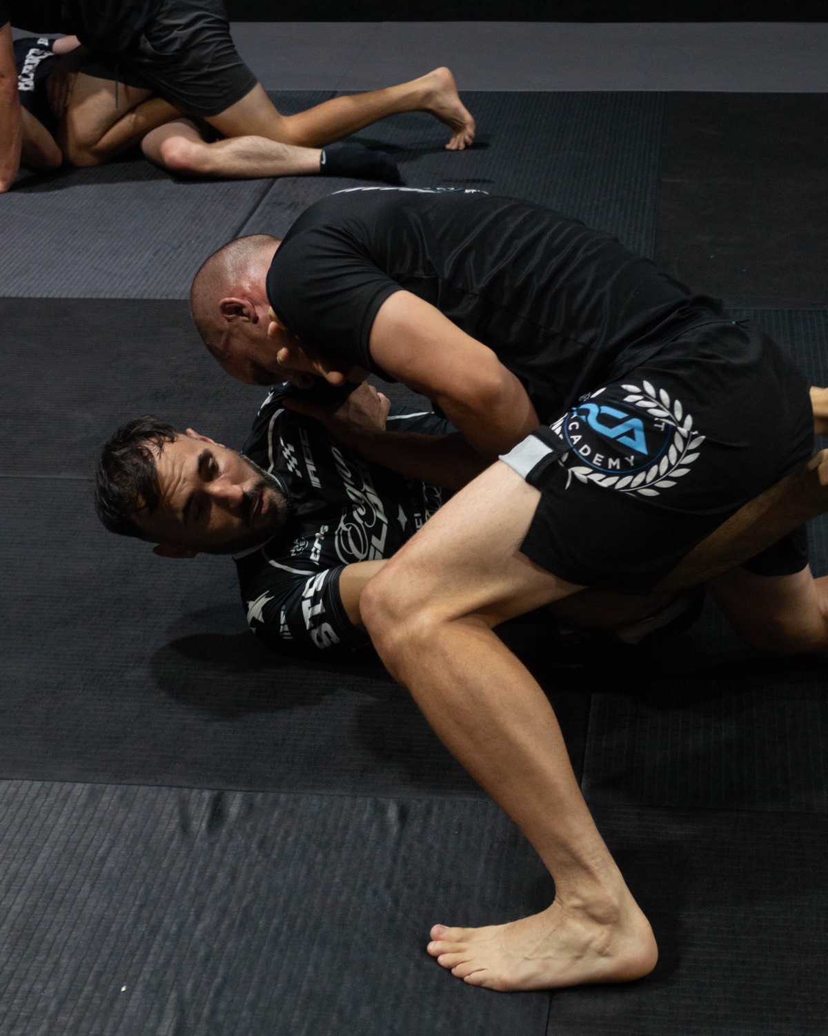 Shadowboxing during an MMA striking class